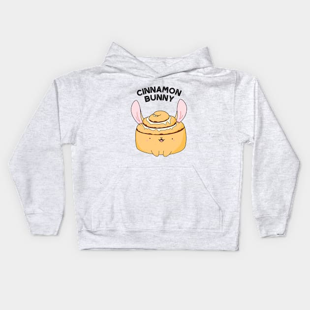 Cinnamon Bunny Cute Cinnamon Bun Pun Kids Hoodie by punnybone